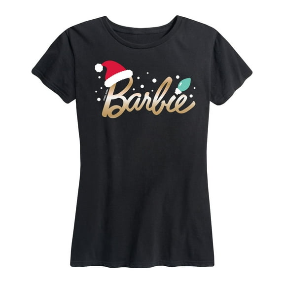 Barbie - Barbie Logo Santa Hat - Women's Short Sleeve Graphic T-Shirt