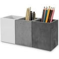 thumbnail image 3 of MyGift Modern Office Stationary Organizers, Pen and Pencil Holder, Mixed Color Gray Concrete, 3 of 6