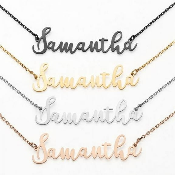 Personalized Planet Women's Stainless Steel Fancy Name Necklace