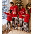thumbnail image 2 of Christmas Pajamas Family Matching Sets, Cute Printed Xmas 2 Piece Sleepwear Pjs Jammies, T shirt Tops + Plaid Pants Set for Couples/Women/Men, 2 of 7