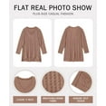 thumbnail image 5 of CASSIE LIZ Plus Size Tops 3X Long Sleeve Fall Womens Shirts Fashion V Neck Khaki Tunics Waffle Knit Tee Loose Fit Winter Blouses Casual Slit Hem Pullover 3XL 22W 24W, 5 of 6