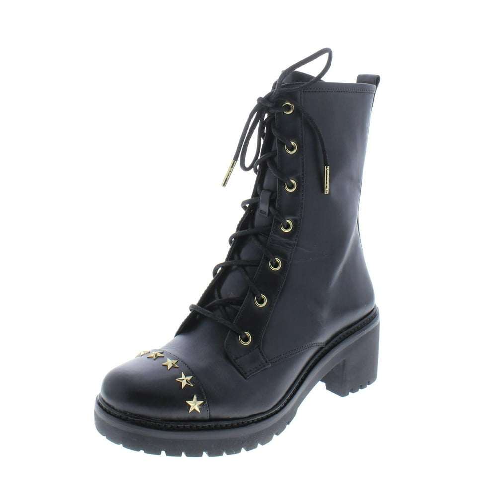 michael kors haskell combat boots leopard