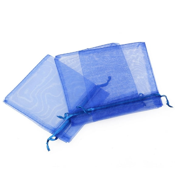 MUSEYA Mesh Favor Bags Drawstring Organza Pouches Royal Blue 100pcs