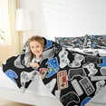 thumbnail image 4 of jejeloiu Retro Console Game Full Size Comforter Sets,Teens Video Game Bedding Comforter Set,Blue Gray Gamepad Bedding Sets For Boys Teens,Super Cozy Room Decor Reversible,3 Pieces, 4 of 8