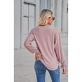 thumbnail image 5 of Anbech Lace Stitching Women Shirt V Neck Lace Chiffon Blouse Long Sleeve Loose Pullover Top, 5 of 8