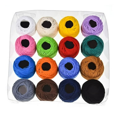 16 Colors Crochet Cotton Yarn Balls Cross Stitch Needlepoint Hand Embroidery Knitting Threads