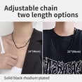 thumbnail image 6 of ChainsHouse Men's Necklace Black Punk Thorns Chains Necklace 6mm Width Sturdy Hip Hop Fashion Jewelry Gift, 22 inch, 6 of 7