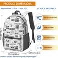 thumbnail image 3 of Basketball and Heart White Pattern 17" Waterproof Oxford School Backpacks for Teens, S-Shape Padded Straps, for School, Travel, Hiking, Camping, 3 of 4