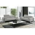 thumbnail image 2 of Gray Premium Italian Leather Sofa & Loveseat Set 2Pcs Modern J&M Nicolo, 2 of 5