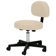 EARTHLITE Pneumatic Massage Rolling Stool with Backrest - Adjustable, No Leaking (vs. Hydraulic) Salon & Spa Massage Chair (Various Colors)