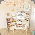 thumbnail image 6 of Pirecart Kids Corner Kitchen Playset with Real Lights & Sounds, Wooden Kitchen Set For Children With Range Hood, Blackboard and 6Pcs Cooking Accessories, Cream, 6 of 9