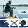 thumbnail image 4 of Gymax Oversized Camping Chairs Heavy Duty Outdoor Folding Chair w/Cooler Pouch Navy, 4 of 8