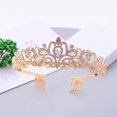 thumbnail image 4 of Corona de princesa con peines para mujer, coronas de cristal para niña, boda, graduación, disfraces de cumpleaños, accesorios para el cabello de Halloween, 4 of 4