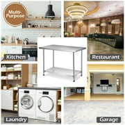 Gymax 30 x 48 Stainless Steel Food Prep & Work Table Commercial Kitchen Table Silver