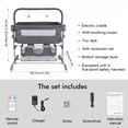 thumbnail image 2 of Electric Baby Bassinet, Height Adjustable Bedside Bassinet with Music, Mosquito Net, Storage & Remote Control Rocking Bassinet for Infants, 2 of 8