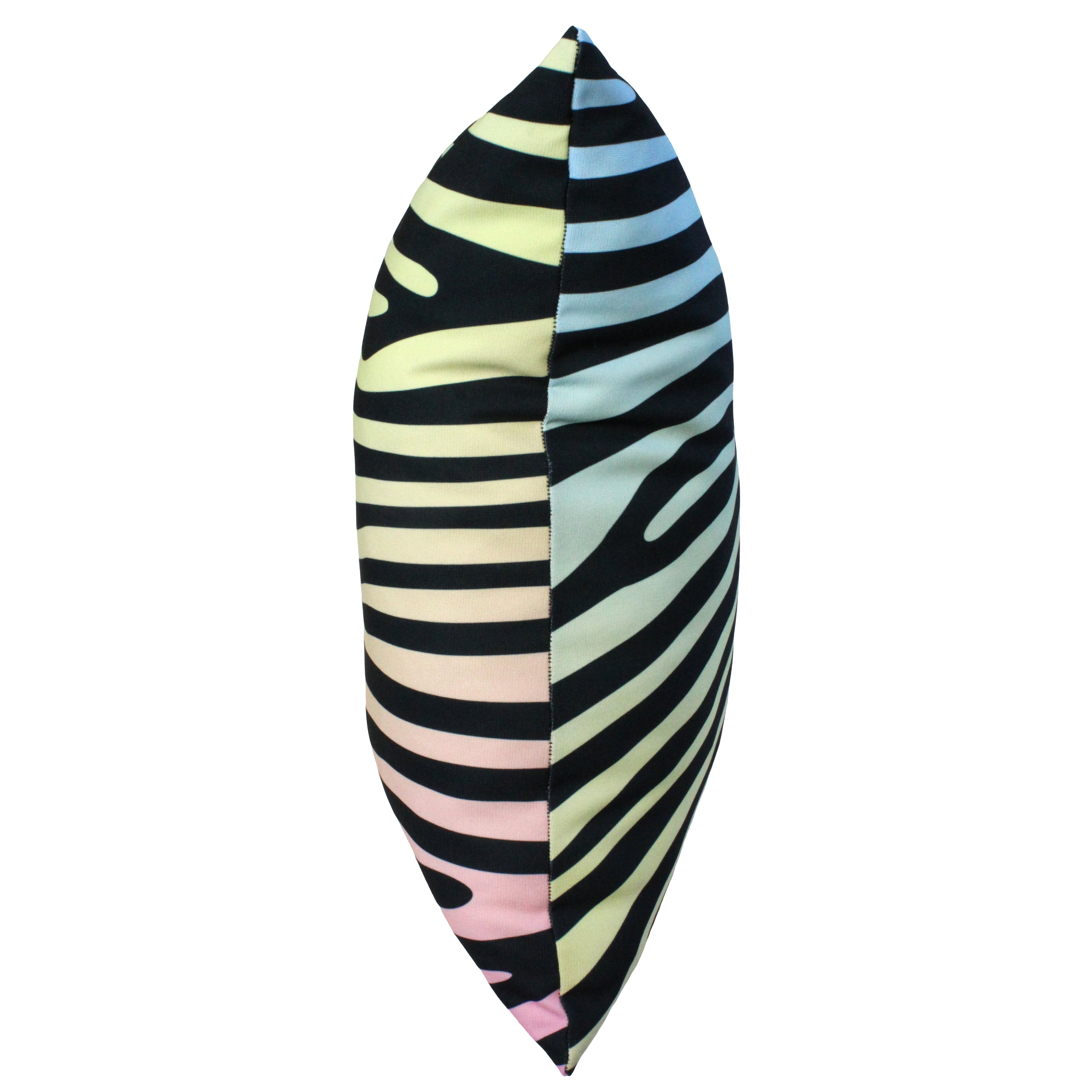 Everything Comfy Zebra Print Decorative Throw Pillow, 16x16 Inch, Pastel Gradient/Black,