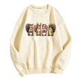 thumbnail image 6 of Fiaer Christmas Sweatshirts for Women Squirrel Christmas Pullover Xmas No Hooded Hoodie Cute Graphic Long Sleeve Plus Size Tops Beige M, 6 of 6