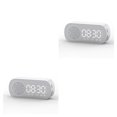 thumbnail image 4 of Inteprter Despertador digital de escritorio Recargable compatible con Bluetooth 5.0 Altavoz Altavoz inalámbrico Artículos para el hogar Blanco 2Conjunto, 4 of 6