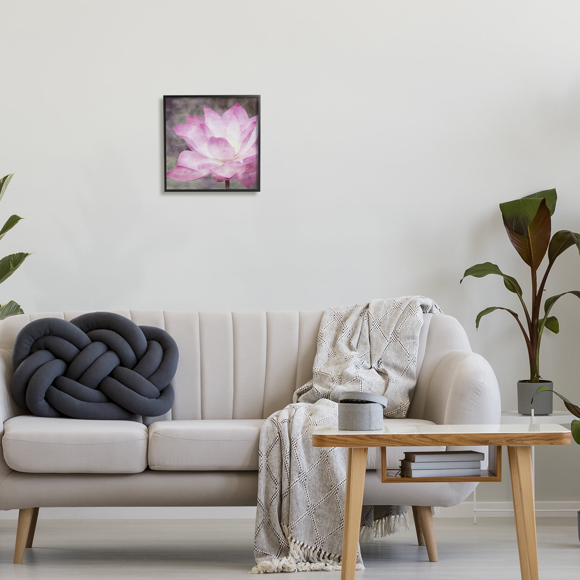 Stupell Industries Purple Pond Lily Botanical & Floral Painting Black Framed Art Print Wall Art, 12 x 12