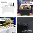 thumbnail image 4 of Efavormart 4 FT Fitted Black Rectangular Stretchy Spandex Tablecloth For Wedding Party Tradeshow Decor Decoration, 4 of 10