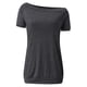 thumbnail image 4 of Blusa de manga corta con hombros descubiertos para mujer - Camiseta informal de verano de color liso, 4 of 6