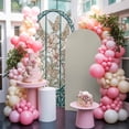 thumbnail image 3 of Floral Butterfly Arch Backdrop Cover 4 FT Retro Pink Floral Butterfly Green Glass Windows Stretchy Elastic Arch Stand Covers Spandex Arched Background Birthday Wedding Party Decoration (No Stand), 3 of 9