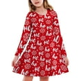 thumbnail image 3 of Zhuashum Girl Dress 8-9 Years Kids Toddler Christmas Trees Deer Print Christmas Long Sleeve Party Dress Lovely Wear White, 3 of 3