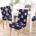 thumbnail image 5 of ZHANZZK Cute Flat Owls Sitting on a Brunch with Berries Stretch Chair Cover Protector Seat Slipcover for Dining Room Hotel Wedding Party Set of 4, 5 of 6