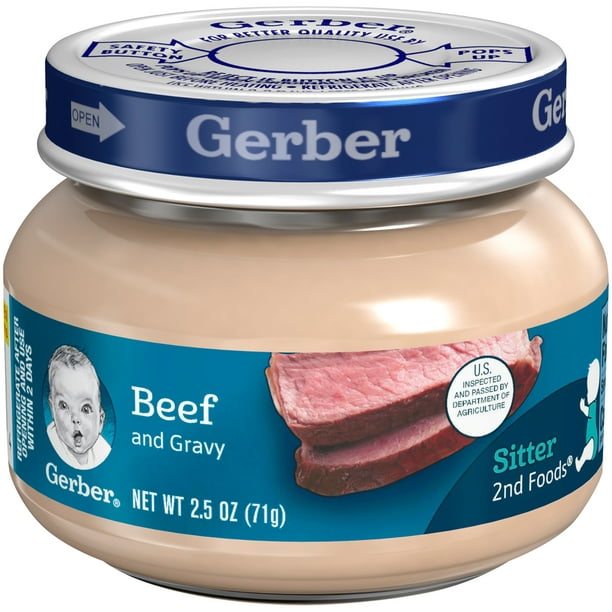 GERBER 2nd Foods Beef & Beef Gravy Baby Food 2.5 oz. Jar - Walmart.com