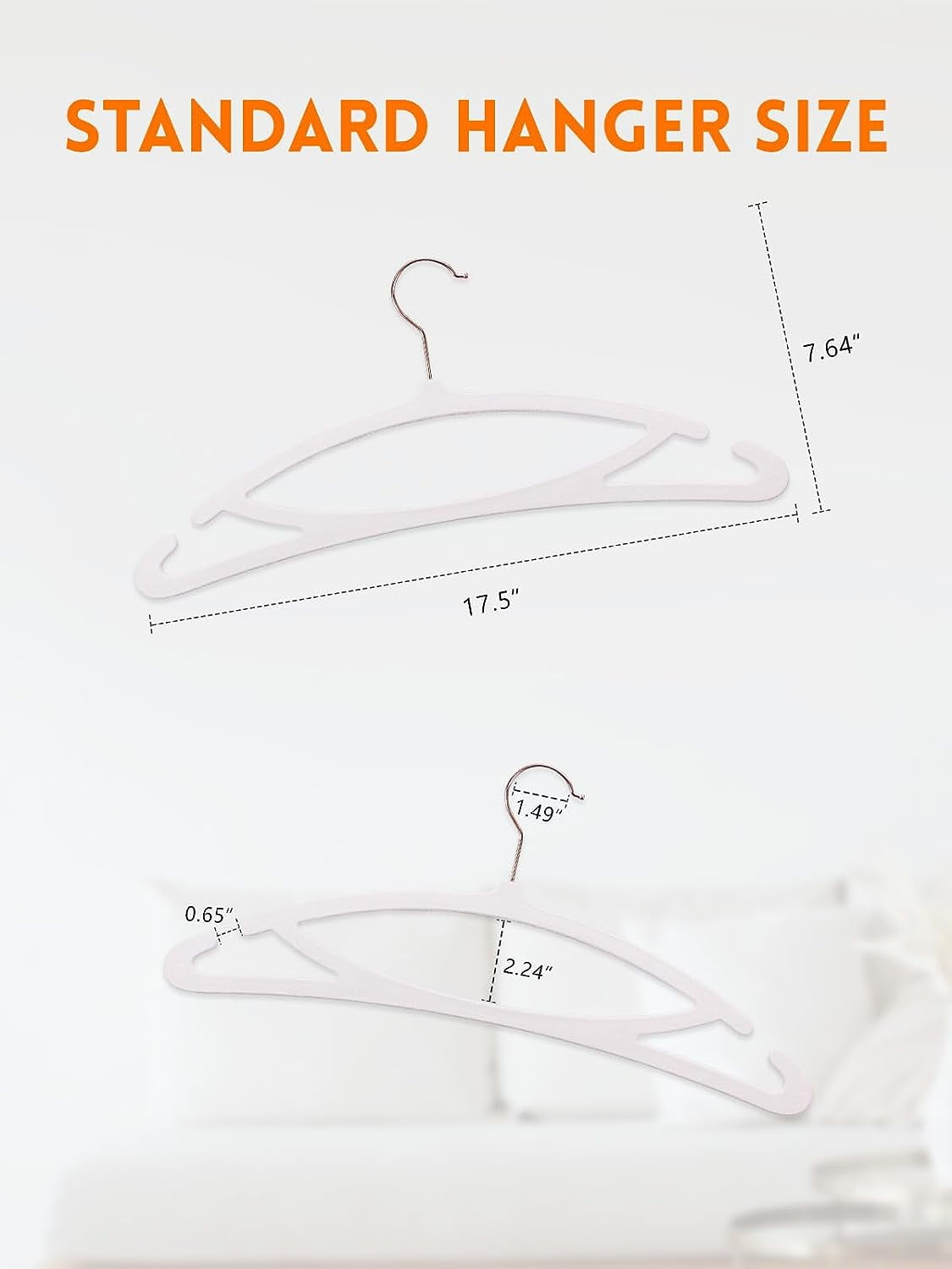 HOUSE DAY White Velvet Hangers 60 Pack, Luxury Felt Hangers Non Slip Clothes Hangers, No Shoulder Bump Focked Hanger