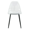 thumbnail image 4 of NYEESS Set of 4 Clear Transparent Dining Chairs Armless with Black Metal Legs Modern Acrylic Side Chairs for Kitchen Dining Room, 4 of 11