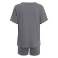 thumbnail image 4 of YDFCWXW Two Piece Outfits for Women Lounge Sets Button Down Top and Shorts Set Sweatsuits with Pockets (Grey, L), 4 of 5