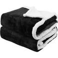 thumbnail image 5 of softan Waterproof Dog Blanket, Washable Pet Blanket for Sofa Couch Bed, Liquid Pee Proof Dog Bed Cover, Soft Durable and Reversible Sherpa Fleece Blanket for Medium Large Dogs (Black 50”x 60”), 5 of 6