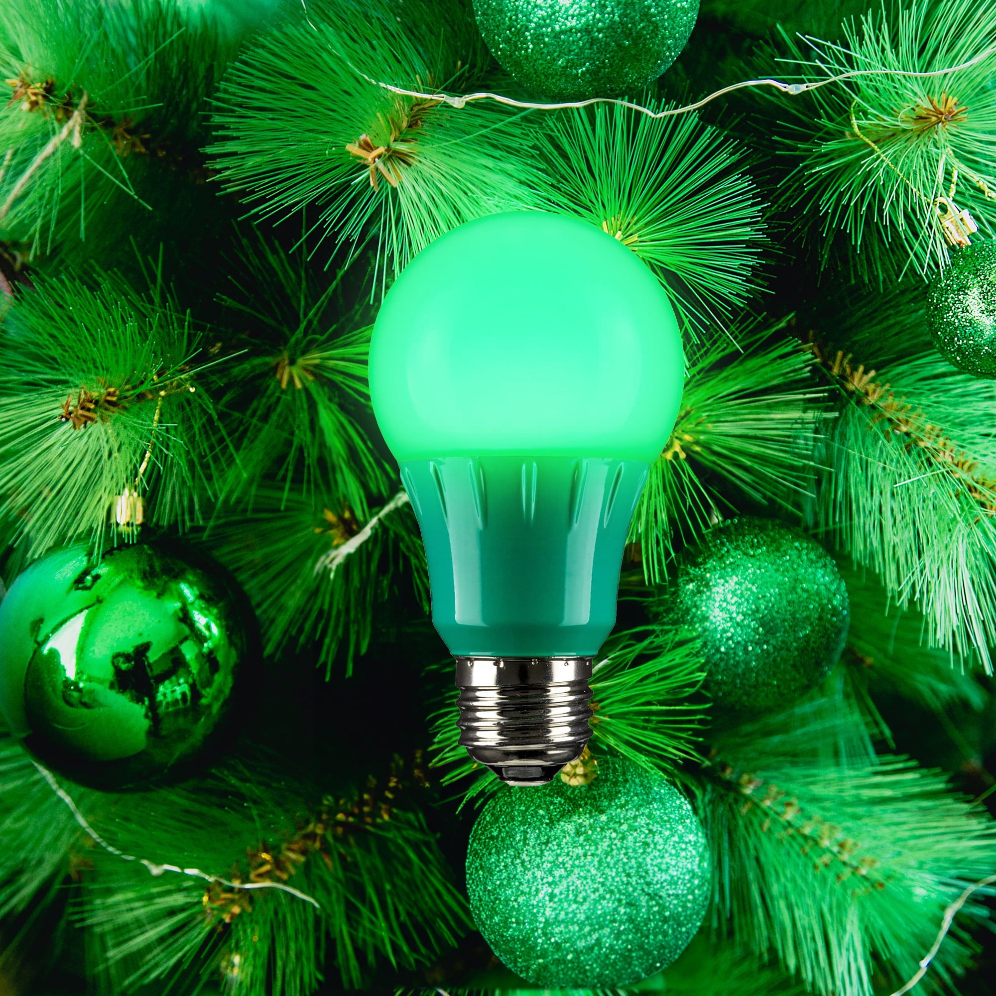 Sunlite LED A19 Decorative Christmas Holiday Light Bulbs, Medium Base, 3 Watt, Red and Green, 12 Pack