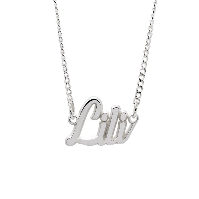 Collar con Dije de Nombre Lili En Plata Ley .925 ZAB DE MEXICO RECONOCIMIENTOS