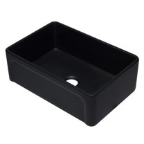 ALFI brand AB3020SB-BM 30 inch Black Reversible Single Fireclay Farmhouse Kitchen Sink