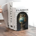 thumbnail image 6 of Susaid Owl Globe Sculpture Print Wooden Bookends Decorative Book Ends for Shelves Heavy Books Holder Organizer Non-Slip Desk Book End for Kids Room Office School 1 Pairs, 6 of 8