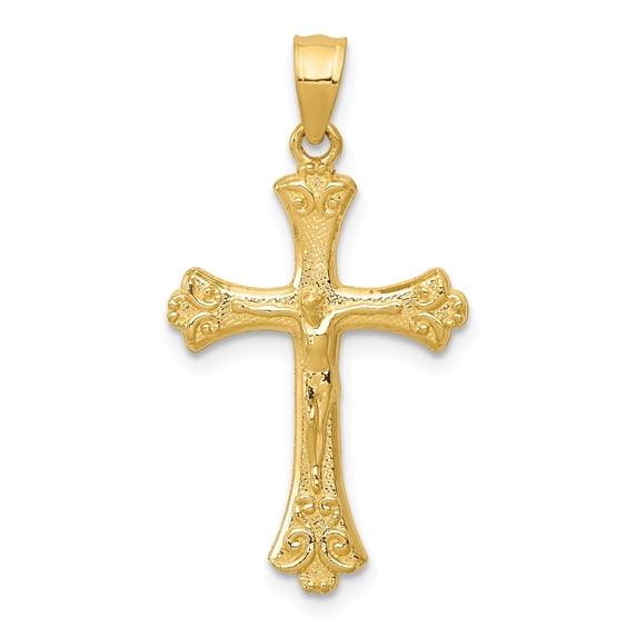 14k Crucifix Pendant in 14k Yellow Gold