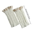 thumbnail image 6 of Harmtty 1 Pair Calf Covers for Boots Lace Trim Knitted Thick Keep Warm Over-the-Knee Socks High Elasticity Anti-slip Footless Calf Sleeves, 6 of 8