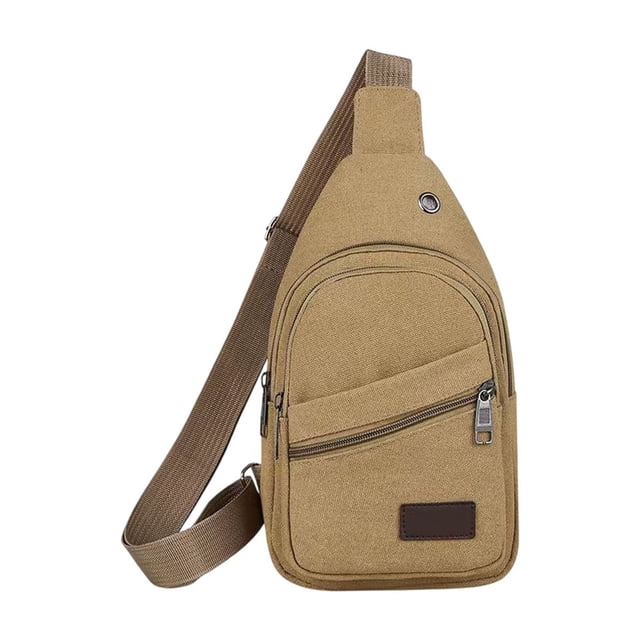 Bolso bandolera de lona para hombre y mujer, gran capacidad, 31 x 19 x 11 cm, para uso deportivo e informal, correa ajustable, múltiples bolsillos para teléfono, tableta, artículos esenciales, diseño