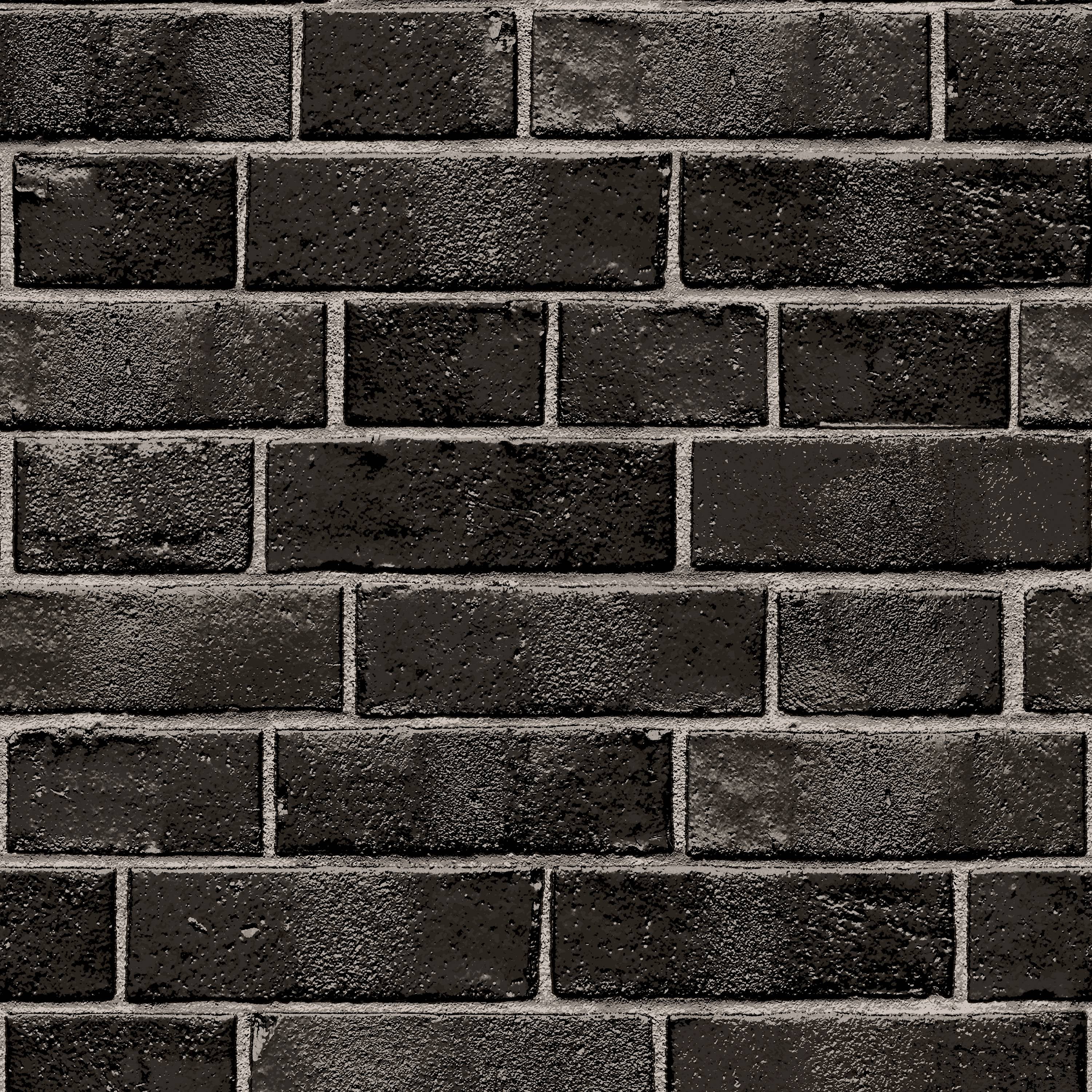 Brick Ebony Removable Peel and Stick Wallpaper
