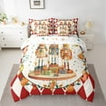 thumbnail image 2 of Manfei Nutcracker Royal Guarder Bedding Comforter Set 7-Piece for Teen, Merry Christmas King Bedding Sets, Vintage Western Plaid Reversible Bed Sheets, Lightweight Room Decor, 2 of 7