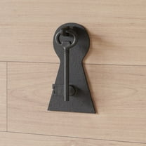 Renovators Supply Door Knockers for Front Door 6" Black Cast Iron Key Shaped Door Knocker w/Screws
