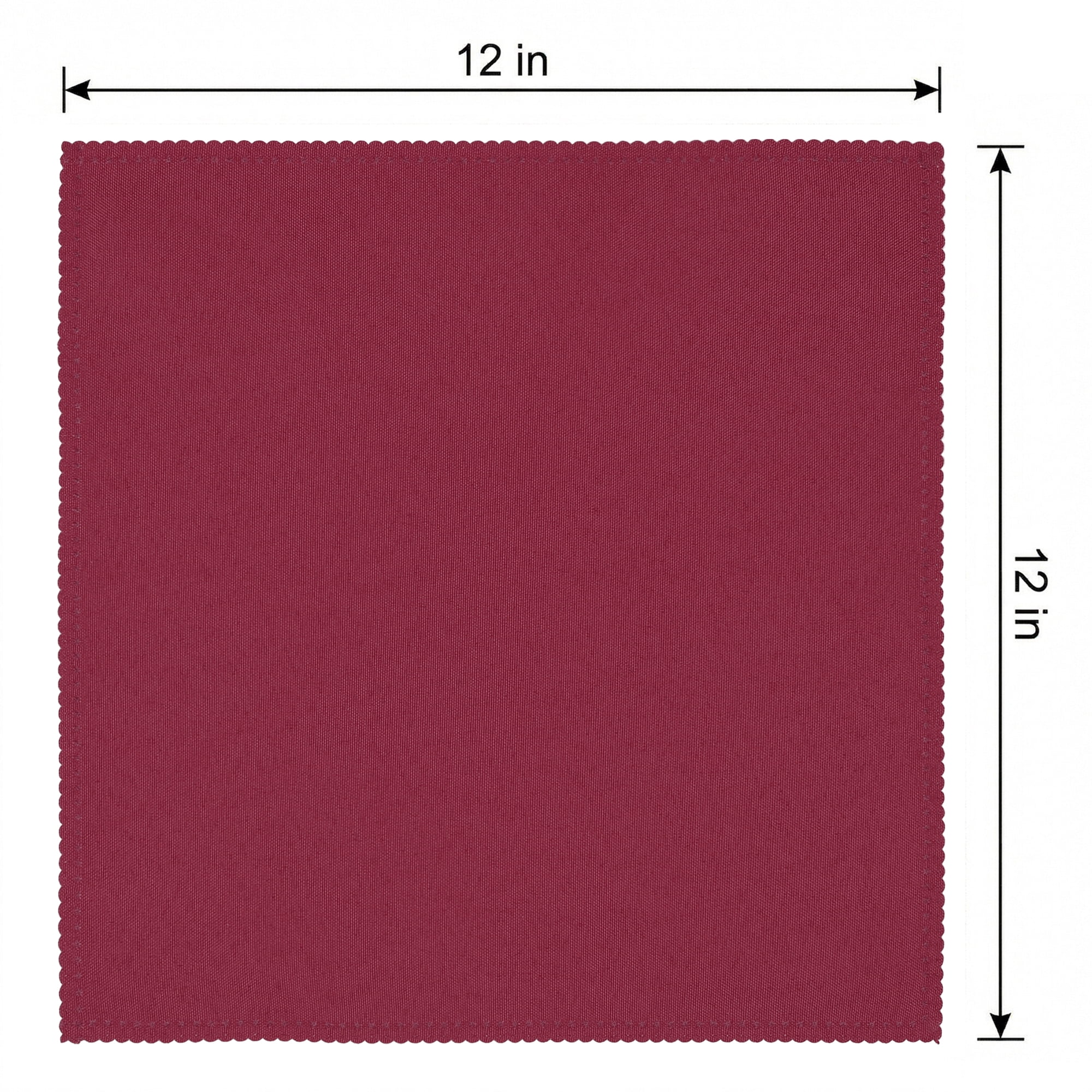Unique Bargains 12Pcs Washable Reusable Dinner Cloth Napkins Burgundy 12x12inch