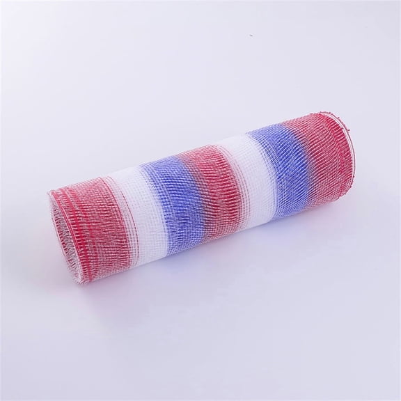 XmhyTop-A Decorative Mesh Ribbon Wreath Mesh, 10 Yards Mesh Ribbon for Gift Wrapping, Flower Bows Craft Projects,Red White Blue