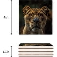 thumbnail image 3 of FMSHPON Lion Set of 8 Coaster for Drinks, Absorbent Ceramic Stone Coasters Cup Mat with Cork Base for Home Kitchen Room Coffee Table Bar Decor, 3 of 4