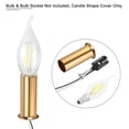 thumbnail image 4 of Uxcell 3 Inch Tall Chandelier Sleeves Base Holder Candle Socket Covers Gold Tone 6 Pack, 4 of 5