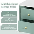 thumbnail image 3 of Noble House Modern Nightstand with 2 Drawers, Fluted Bedside Table with Gold Handles & Legs,Green, 3 of 9