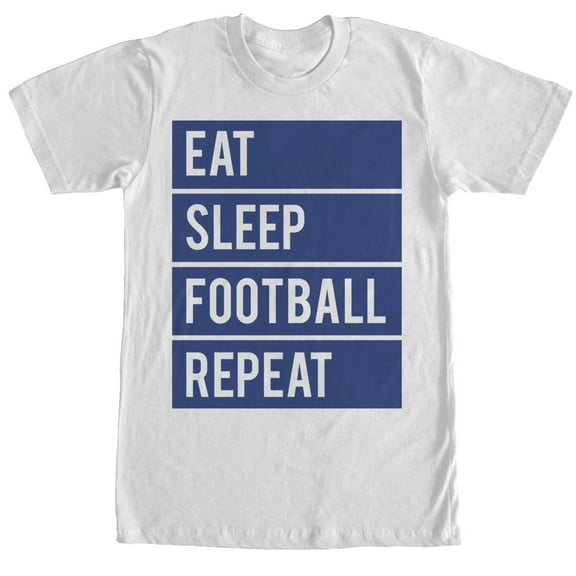 Men's CHIN UP Eat Sleep Football Repeat  Graphic Tee White Medium