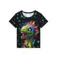 thumbnail image 3 of QEFJNO 3-12Y Kid Boys Dinosaur Pajamas Little Big Boys Sleepwear Short Sleeves and Pants 2 Pieces Summer Pjs Set, 3 of 13